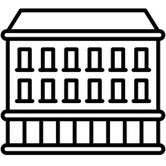 Supermarket Building icon, Winter city related vector