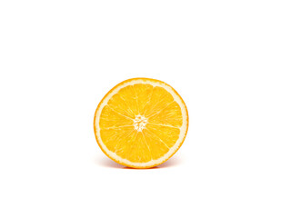 Half sliced delicious and juicy ripe oranges isolated