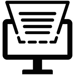 Pictogramme ordinateur / dématérialisation / numériser document 