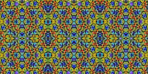 Multi-colored African fabric – Seamless pattern
