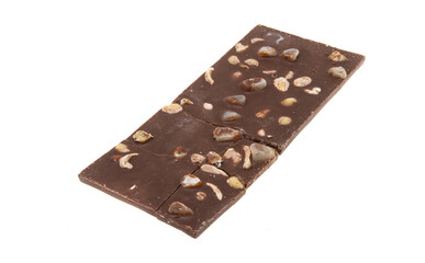 chocolate with fruits and nuts isolated