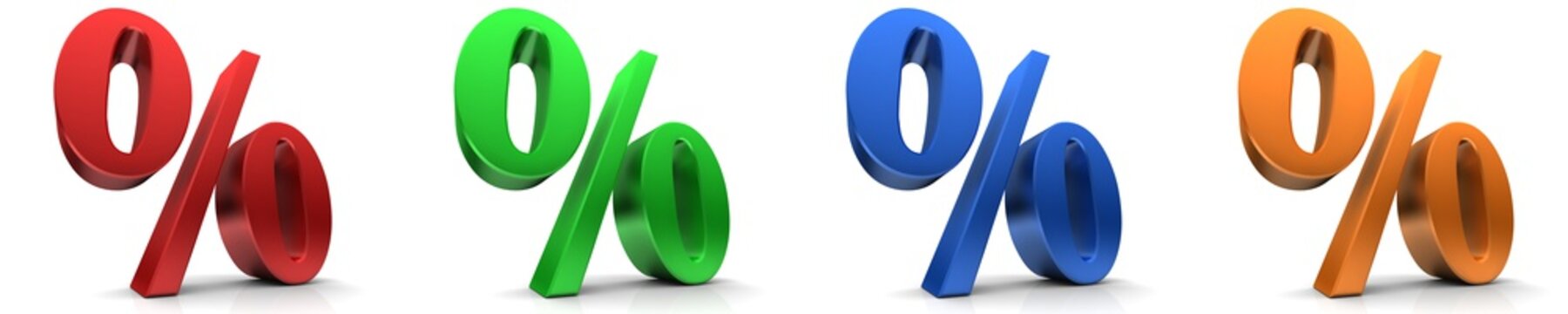 Percentile percent percentage % interest rate sign symbol red green blue orange sale 3d tag label