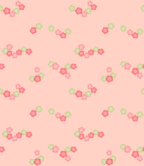 Japanese Cute Pink Cherry Blossom Vector Seamless Pattern