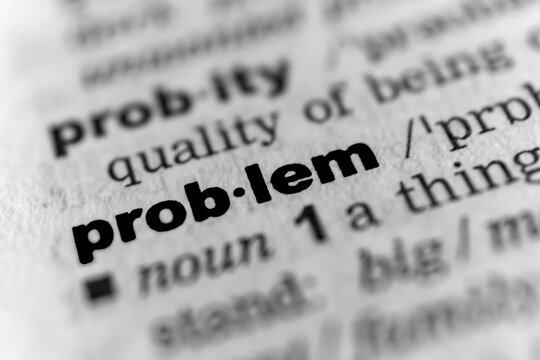 The word "problem" in a dictionary