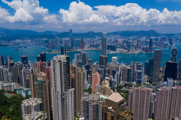 Top view of Hong Kong city