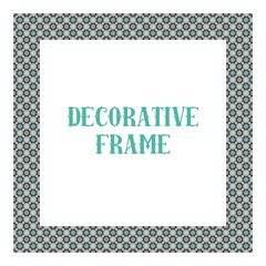 Oriental ornamental frame isolated on white. Arabic design for page decoration. Vector frame of asian mosaic border