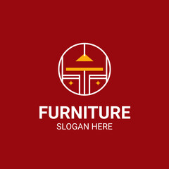 Modern Unique Furniture and Household with Sofa or Chair Icon Logo Vector Design Template.