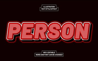 Person 3D Bold Text Style Effect