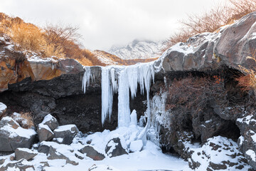 冬の仙酔峡　氷瀑　熊本県阿蘇市　
Sensuikyo in winter ice cascade Kumamoto-ken Aso city