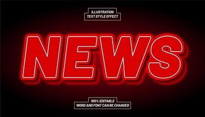 News Red Light Text Style Effect