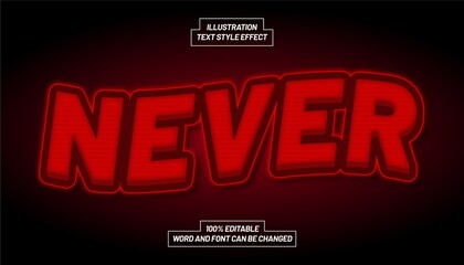 Never Red Light Text Style Effect