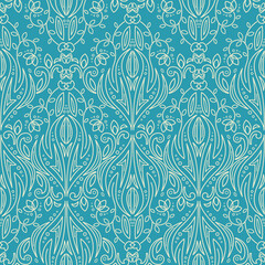 Seamless texture with filigree arabic ornament. Vector vintage pattern. Oriental design for textile and cloth