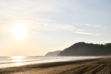 sunset on beach, in jaco costa rica, tropical sunset beach