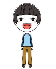 笑顔の男の子の全身イラスト