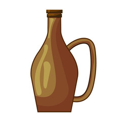 Clay jug, bottle for water or wine. Vector, eps 10