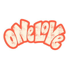 One love hand-drawn lettering typography. Quote about love for Valentines day and wedding. Text for social media, print, t-shirt, card, poster, gift, landing page, web design elements.