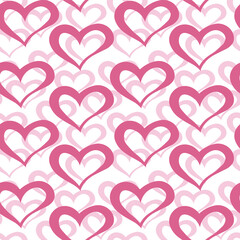Fototapeta na wymiar Hearts seamless pattern pink delicate color