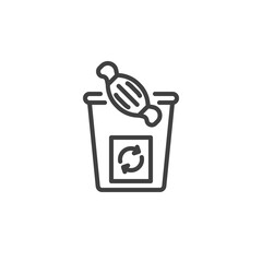 Recycling medical waste line icon. linear style sign for mobile concept and web design. Medical mask utilization outline vector icon. Symbol, logo illustration. Vector graphics