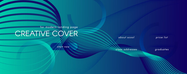 Blue Dynamic Wave. Flow Abstract Design. Vector