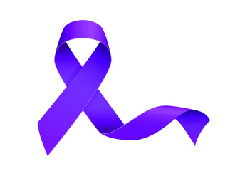 High Quality World Cancer Day Purple Ribbon for your Design . Isolated Vector Elements
