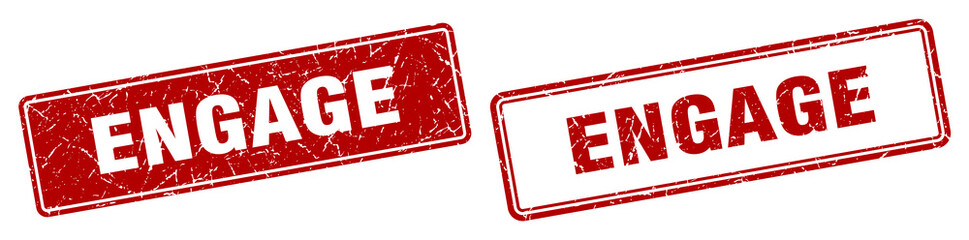engage stamp set. engage square grunge sign