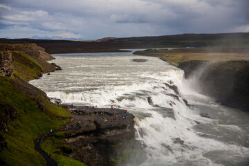 Summer landscape in Gullfoss waterfall, Southern Iceland, Europe