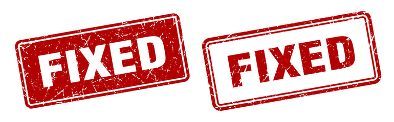 fixed stamp set. fixed square grunge sign