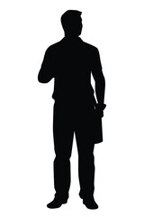 Office worker silhouette vector on white background