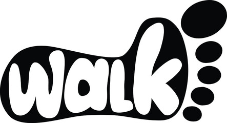 walk foot step logo vector