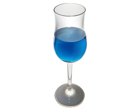 バタフライピー/青い飲み物/透明だからグラスも透ける/イラレブック