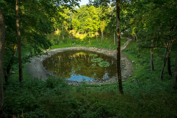 the main meteorite crater in the saaremaa island. Estonia