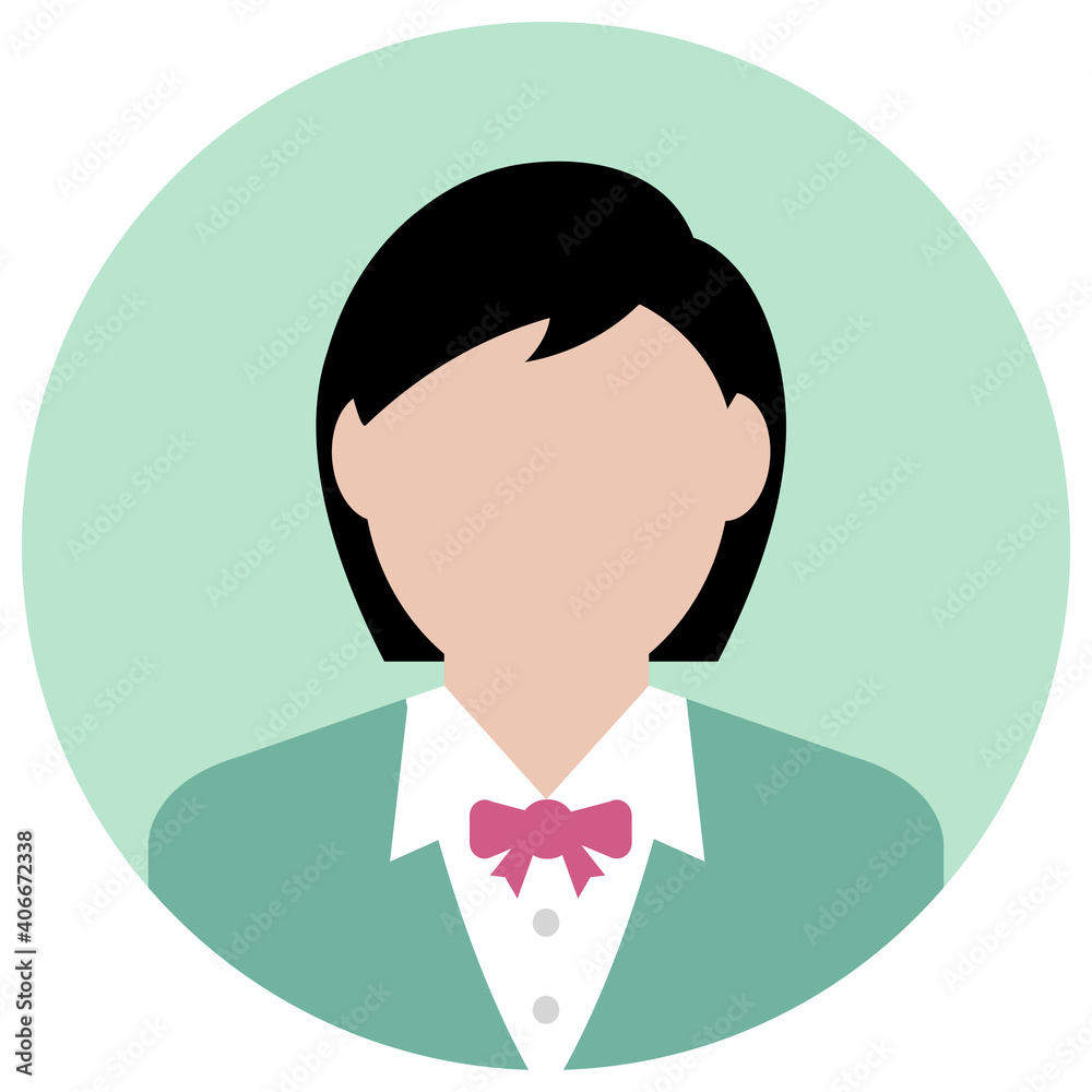 Wall mural Circular worker avatar icon illustration (upper body) / Female worker , female business person