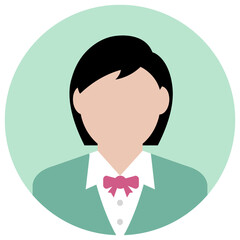 Circular worker avatar icon illustration (upper body) / Female worker , female business person