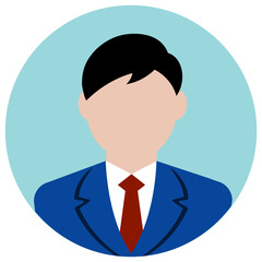 Circular worker avatar icon illustration (upper body) / business person