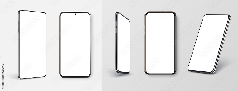 Leinwandbilder realistic phone mockup. smartphone blank screen, phone mockup. template for infographics or presenta