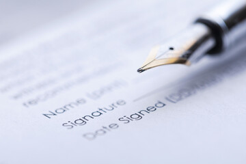 Fountain pen and business contract