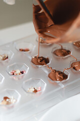 Making homemade chocolate
