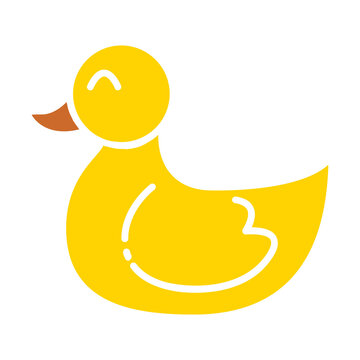 Baby Rubber Duck Color Icon. Vector Design Illustration Sign.