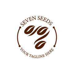 seven seeds, coffee company logo, cafe logo, caffeine logo