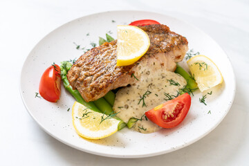 grilled snapper fish steak