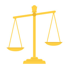 Scales of justice simple flat figure.