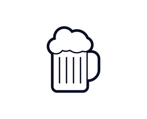 Beer icon. Bar black line sign. Premium quality graphic design pictogram. Outline symbol icon for web design, website and mobile app on white background. Monochrome icon of beer 