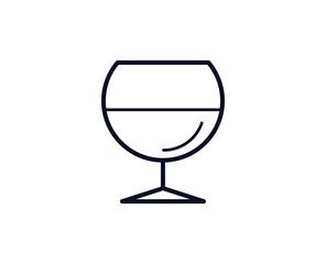 Cognac icon. Bar black line sign. Premium quality graphic design pictogram. Outline symbol icon for web design, website and mobile app on white background. Monochrome icon of cognac 