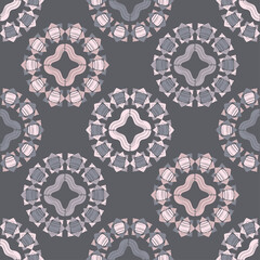 Ethnic seamless pattern of geometric shapes. Polka dots. Scribbles. Can be used for social media, posters, email, print, ads designs.