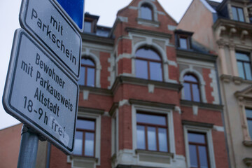 Street sign in Halle, Germany