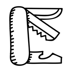 Camping Swiss Army Knife Color Icon. Vector Design Illustration Sign.