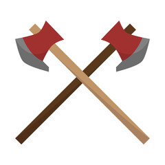 Camping Axes Color Icon. Vector Design Illustration Sign.