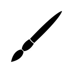Brush icon. Black silhouette. Side view. Vector flat graphic illustration. The isolated object on a white background. Isolate.