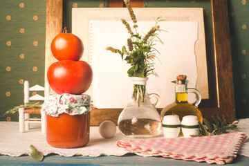 Homemade canned fried tomato.