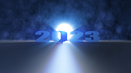 3d rendering of happy New Year 2022 design